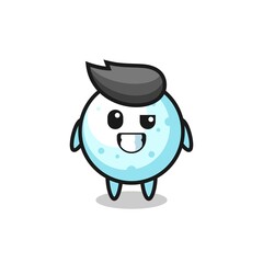 cute snow ball mascot with an optimistic face