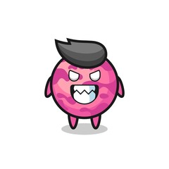 evil expression of the ice cream scoop cute mascot character