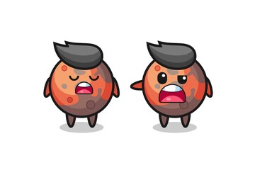 illustration of the argue between two cute mars characters