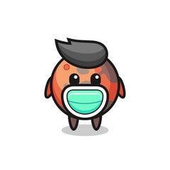 Fototapeta premium cute mars cartoon wearing a mask