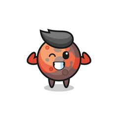 Obraz premium the muscular mars character is posing showing his muscles