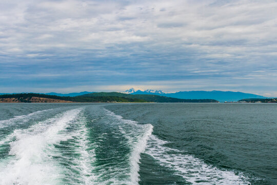 Boat Wake In Guemes Channel