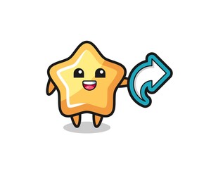 cute star hold social media share symbol