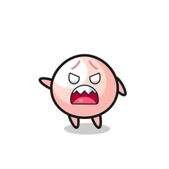 cute meatbun cartoon in a very angry pose