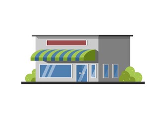 Shop building. Simple flat illustration.
