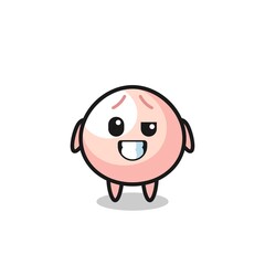 cute meatbun mascot with an optimistic face