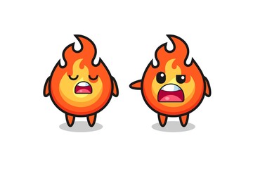 illustration of the argue between two cute fire characters © heriyusuf