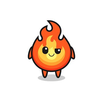 fire cartoon with an arrogant expression