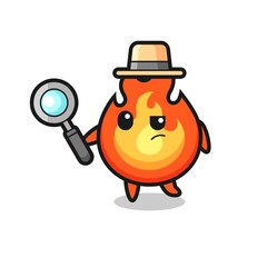 fire detective character is analyzing a case