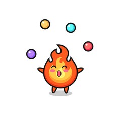the fire circus cartoon juggling a ball