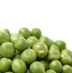 Fresh peas isolated on white background 