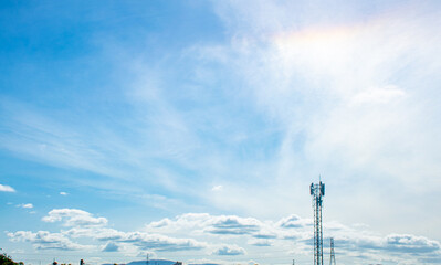 Obraz premium blue belly image with beautiful fluffy white clouds