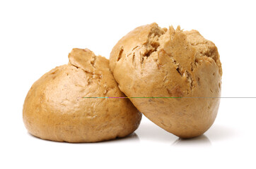 Chinese steamed roll. Close up on white background 