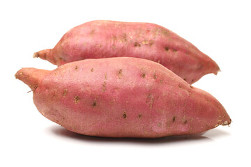 sweet potatoes isolated on white