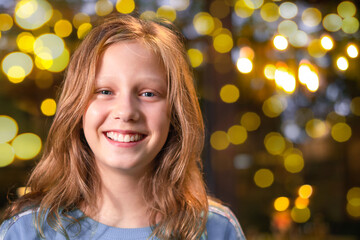 Portrait of girl with lights