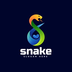 Vector Logo Illustration Snake Gradient Colorful Style.