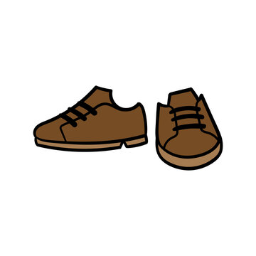 Cartoon Pair of Formal Shoes Vector Illustration
