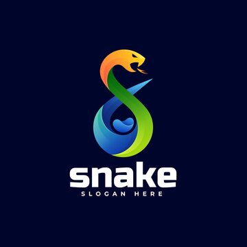Vector Logo Illustration Snake Gradient Colorful Style.