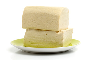 tofu on white background 