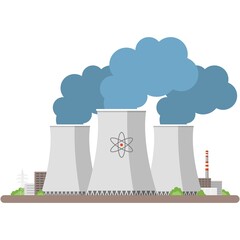 Power nuclear plant vector energy station icon