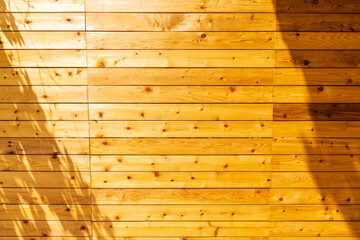 Fresh wood softwood wall made of horizontal boards