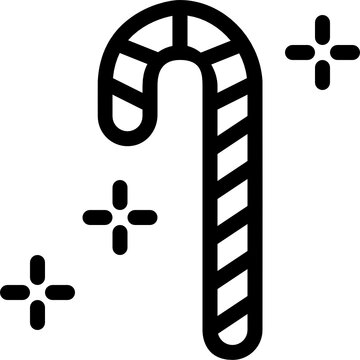 Candy Cane Outline Icon