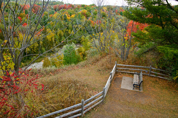 Aerial view of the Rouge National Urban Park in autumn