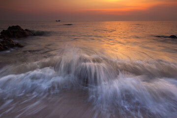 sea ​​waves in the morning.