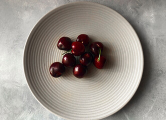 fresh red cherries