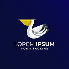 AWESOME GRADIENT PELICAN LOGO TEMPLATE