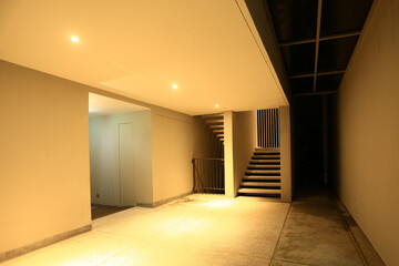 inside modern building.
