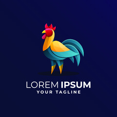 AWESOME GRADIENT ROOSTER LOGO TEMPLATE