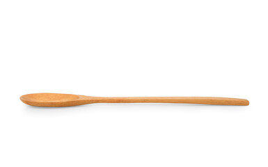 Wood or wooden spoon isolated on White background