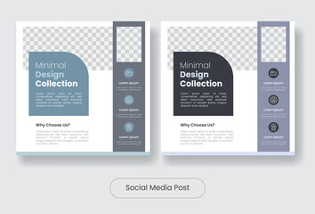 Furniture collection social media post banner template set