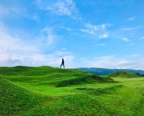 Fototapeta premium person on the hill