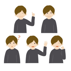 表情 ポーズ セット ( 上半身 ショートカット )