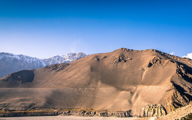 Beautiful Landscape view of himalayan desert at Mustang, Nepal.