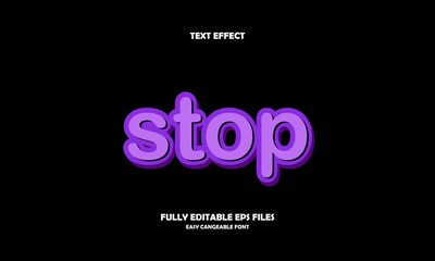 Fototapeta premium Editable text effect stop title style