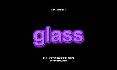 Fototapeta premium Editable text effect glass title style