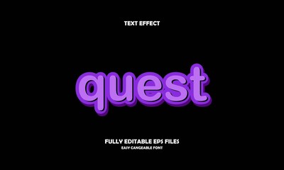 Editable text effect quest title style