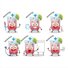 Doctor profession emoticon with hawaiian sea breeze cartoon character