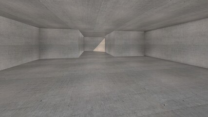 concrete wall with light coming in outdoors 3d render image