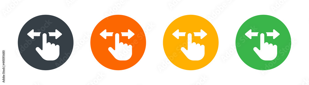 Poster slide hand gestures icon. swipe on left and right. vector illustration