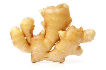 fresh ginger on white background 
