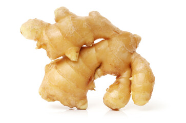 fresh ginger on white background 