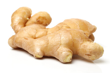 fresh ginger on white background 