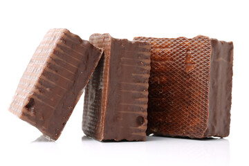 chocolate cake on white background 