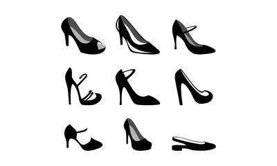luxury set template high heels shoes vector