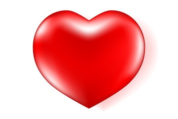 Love red heart design vector on white background, Valentine's day
