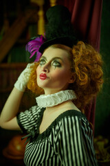 charming retro clown girl